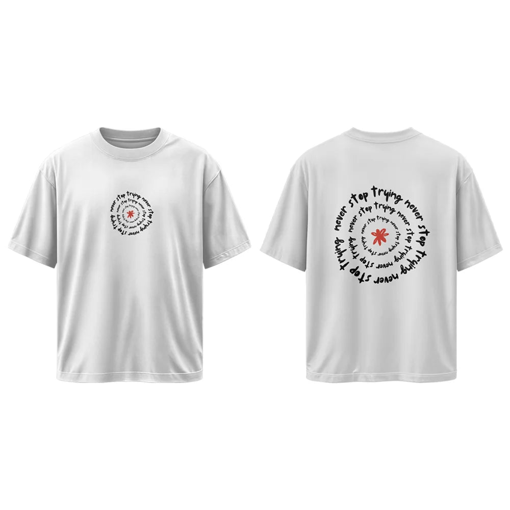 oversized tee shirts, drop shoulder t shirt, t shirts for men, baggy t shirt, loose t shirt, oversized t shirt, graphic t shirt, oversized tee for men, cotton drop shoulder tee, XXXL t shirt, unisex graphic tee, motivational t shirt, Never Stop Trying t shirt