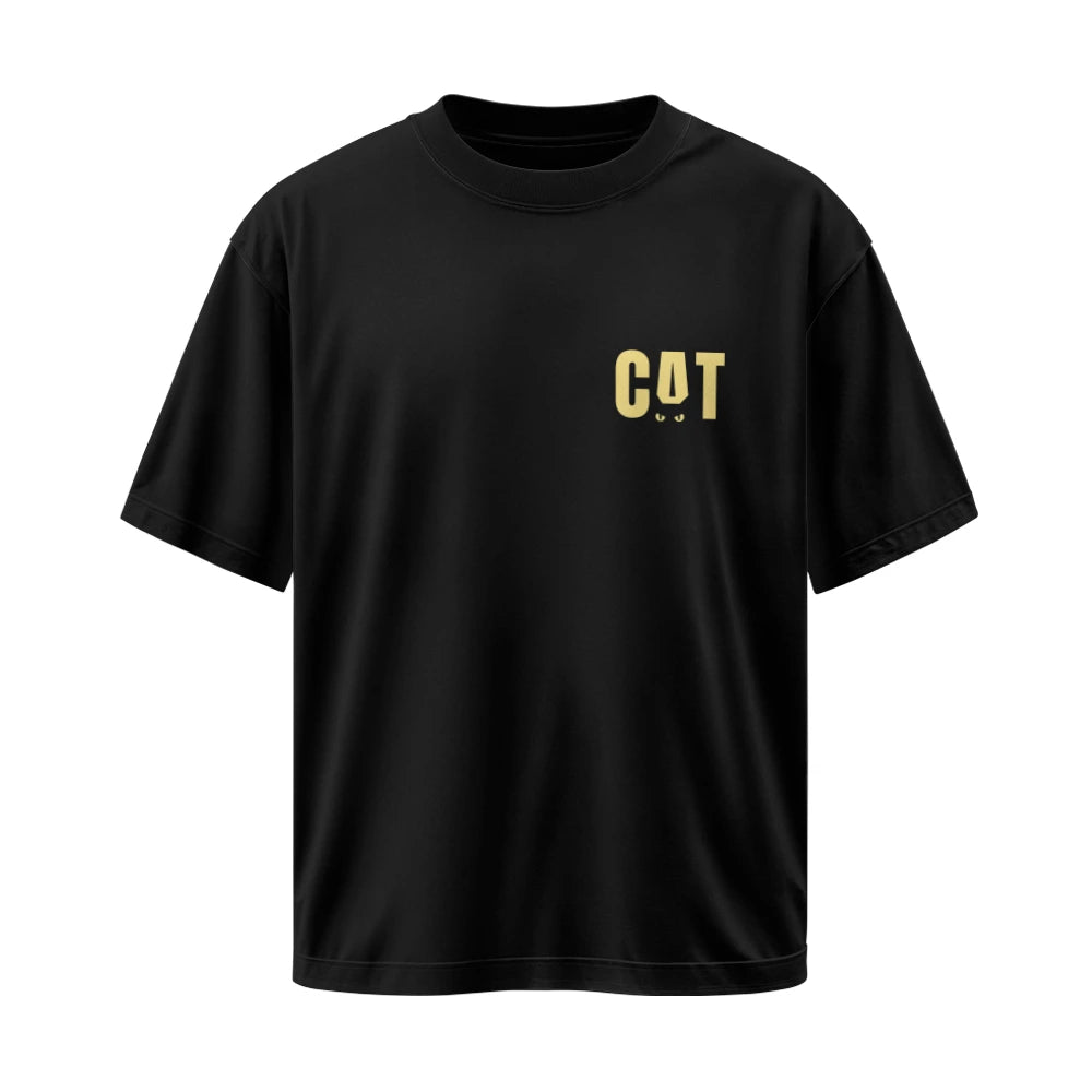 Unisex CAT Printed Oversized T-Shirt | Casual Drop Shoulder Tee