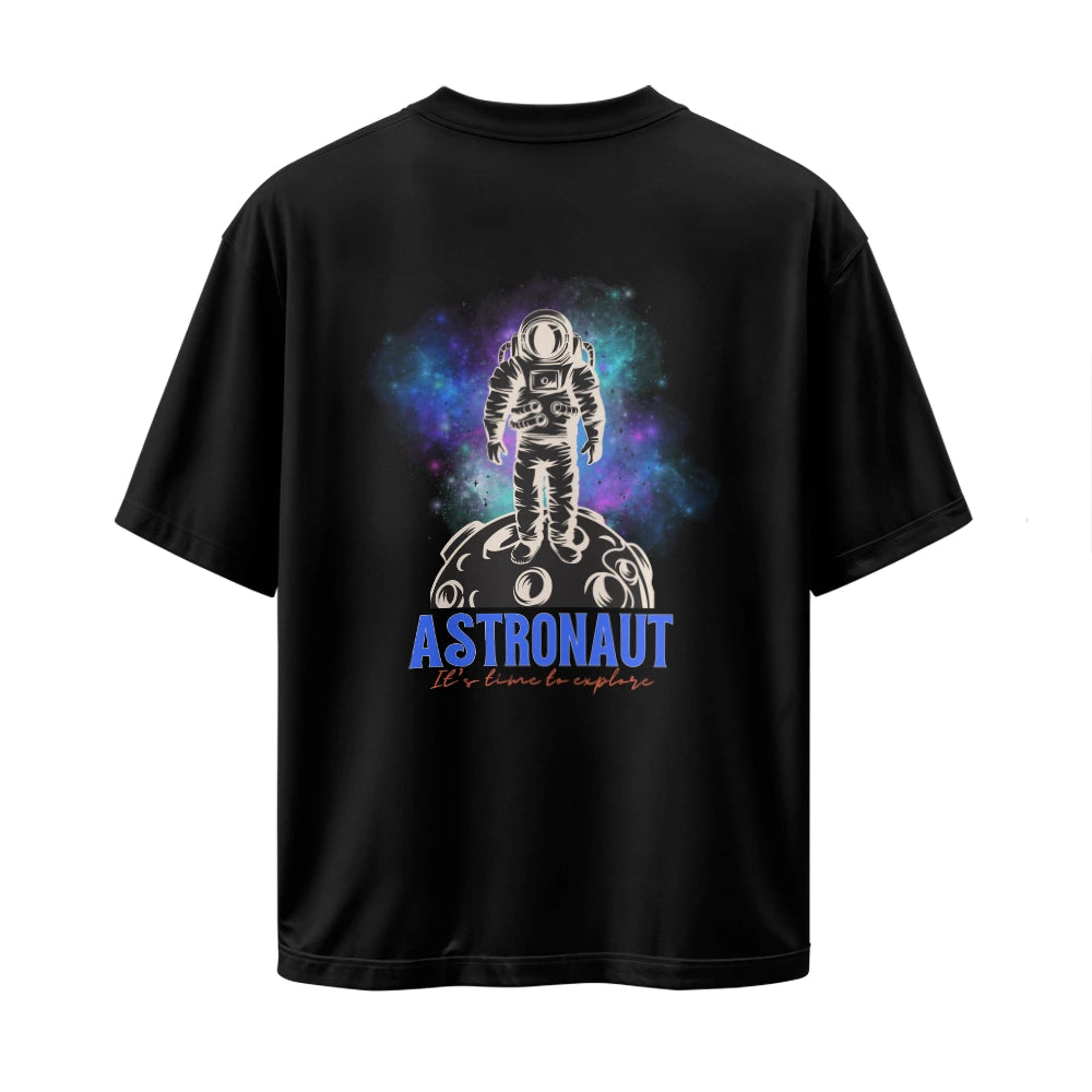Unisex Astronaut Oversized T-Shirt – Space Graphic Drop Shoulder Tee