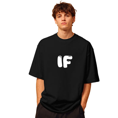 Black Oversized Cotton Jersey T-Shirt for Men