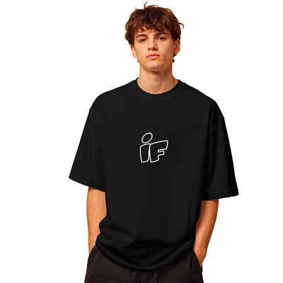 Men's Black Oversized Cotton Streetwear T-Shirt