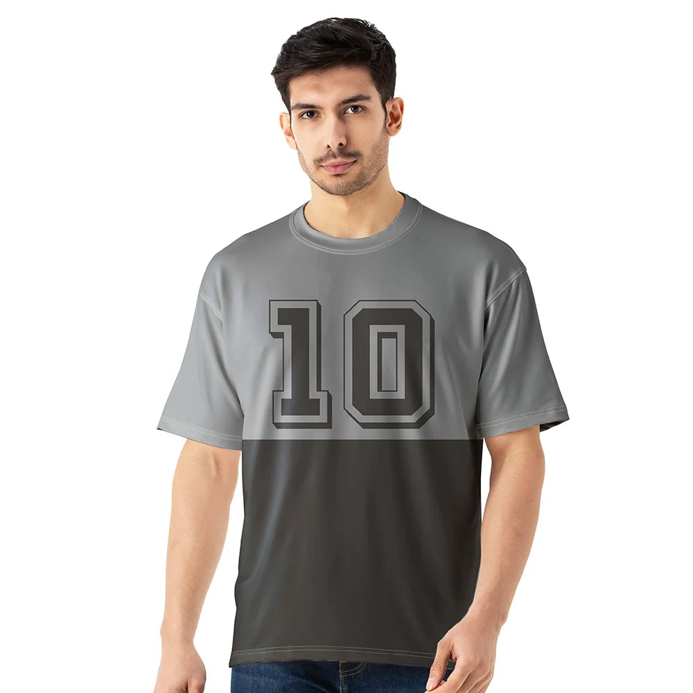oversized grey jersey, unisex sports t-shirt, printed oversized jersey, oversized jersey with number 10, custom oversized jersey, printed sports jersey, plus-size oversized jersey, oversized gym wear, oversized t-shirt for men and women, oversized sportswear.