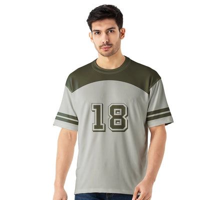 Olive Green & Grey Oversized Jersey