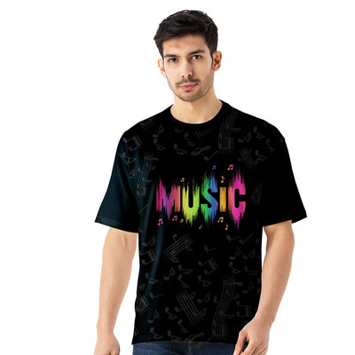 Music Graphic Oversized Jersey for Men
