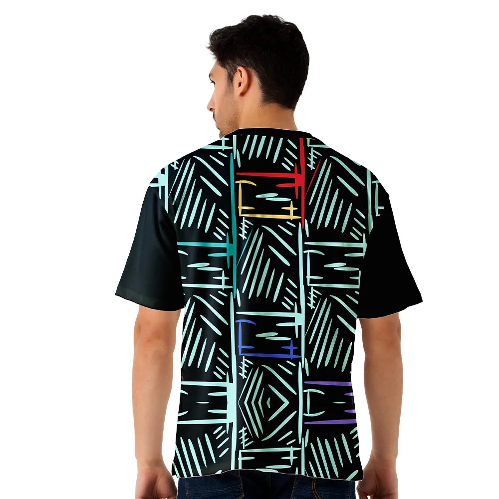 This men’s oversized jersey features a bold graphic printed design, making it perfect for streetwear lovers searching for an oversized t-shirt for men, loose fit jersey, breathable summer tee, stylish graphic t-shirt, all-over print jersey, trendy oversized tee, casual wear t-shirt, gym and travel t-shirt, black streetwear tee, abstract print t-shirt, modern fashion jersey, premium oversized top, and everyday comfortable men’s fashion wear.