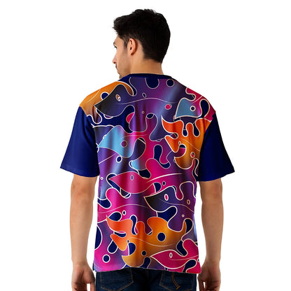 men oversized jersey, baggy jersey t-shirt, drop shoulder jersey, multicolor abstract jersey, oversized graphic tee men, loose fit t-shirt men, streetwear jersey, trendy men’s oversized tee, bold print jersey, abstract design shirt men, baggy fit tshirt, oversized fashion india, streetwear t-shirt men, vibrant graphic tee, unisex oversized jersey