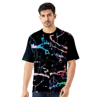 Men's Crackle Pattern Loose-Fit Jersey