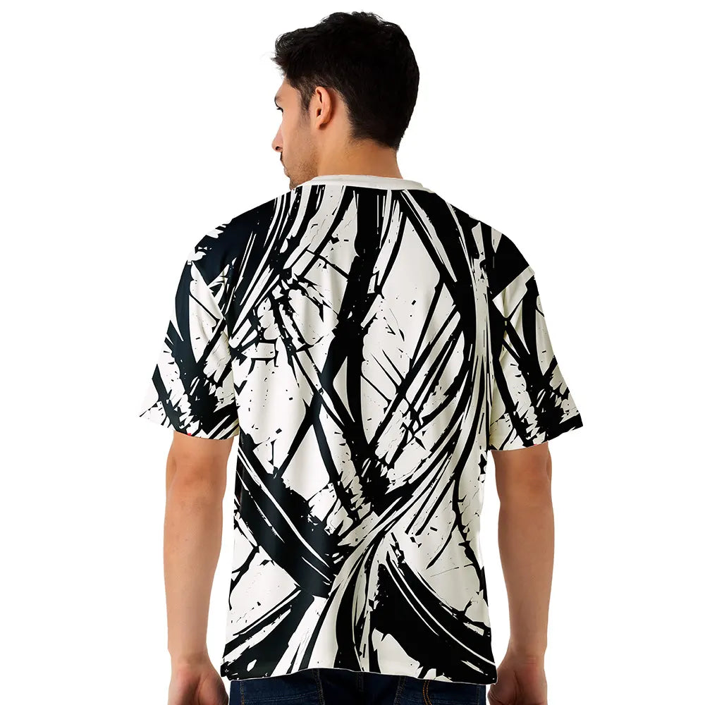mens oversized jersey, abstract print t shirt, multicolor graphic tee men, all over print jersey, streetwear t shirt for men, breathable jersey top, trendy oversized graphic tshirt, festival wear tshirt men, colourful print mens fashion tee, urban street style jersey