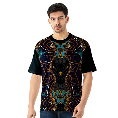 Bold Tribal Mandala Oversized Jersey T Shirt for Men