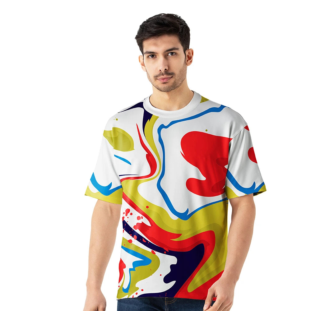 Colorwave Abstract Oversized Jersey T Shirt | Psychedelic Streetwear