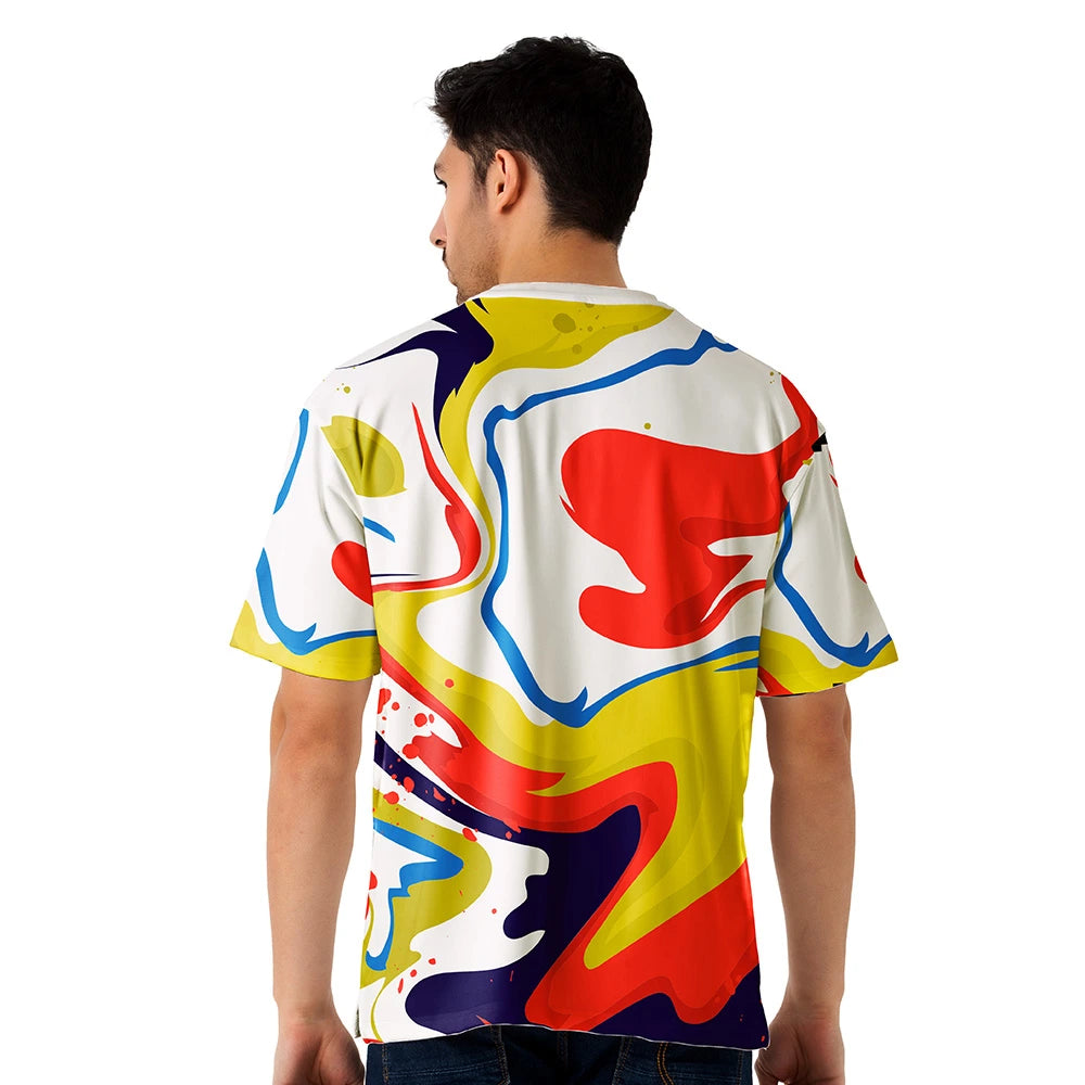 Colorwave Abstract Oversized Jersey T Shirt | Psychedelic Streetwear