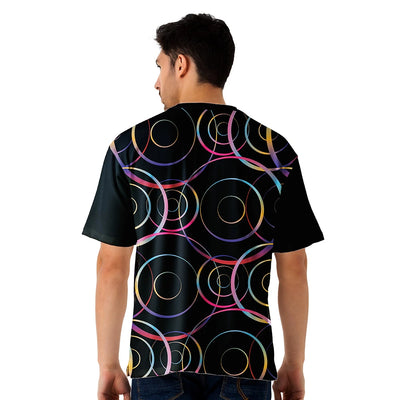 Men Oversized Jersey T Shirt | Neon Abstract Heart Graphic Streetwear
