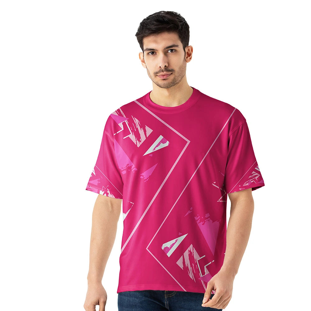 Abstract Graphic Oversized Jersey for Men | Trendy Streetwear T Shirt