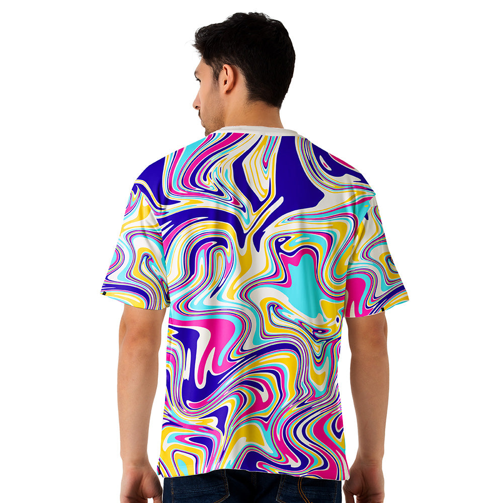Colorful Swirl Abstract Oversized Jersey Tee – Urban Streetwear For Men