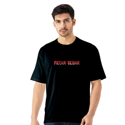 Japanese Mecha Geisha Cyber Oni Oversized Graphic Tee