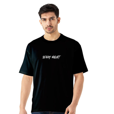 Scary Night Oversized Printed T-Shirt for Men