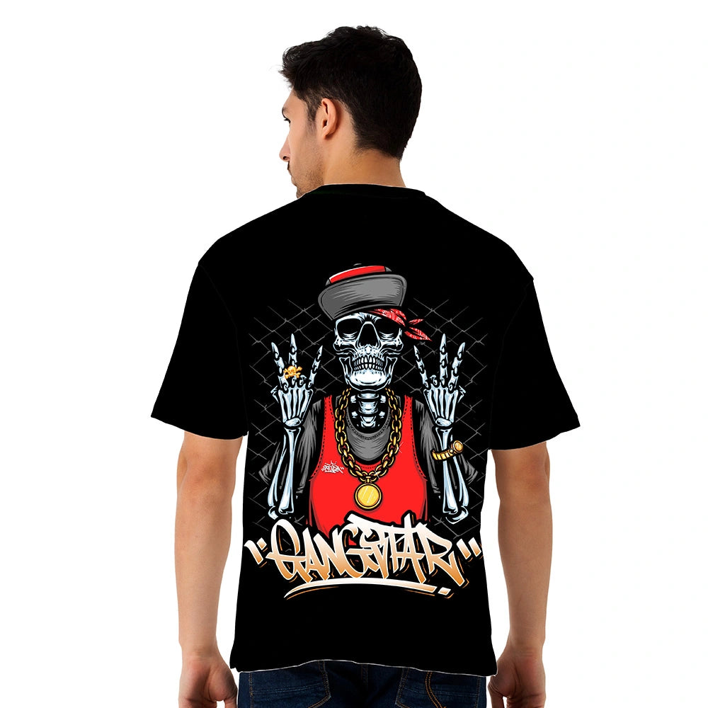 gangstar oversized jersey, oversized graphic t shirt men, streetwear oversized tee, hip hop fashion clothing, urban style t shirt, skeleton graphic tshirt, black oversized jersey men, baggy fit t shirt, street fashion apparel, premium oversized tee, rap culture clothing, underground style tshirt, men streetwear top, oversized printed jersey, urban graphic tee