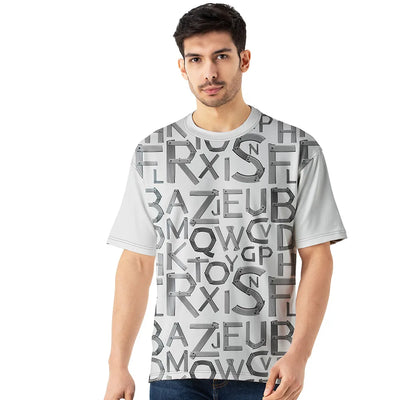 Steel Typography Oversized Jersey T Shirt Men