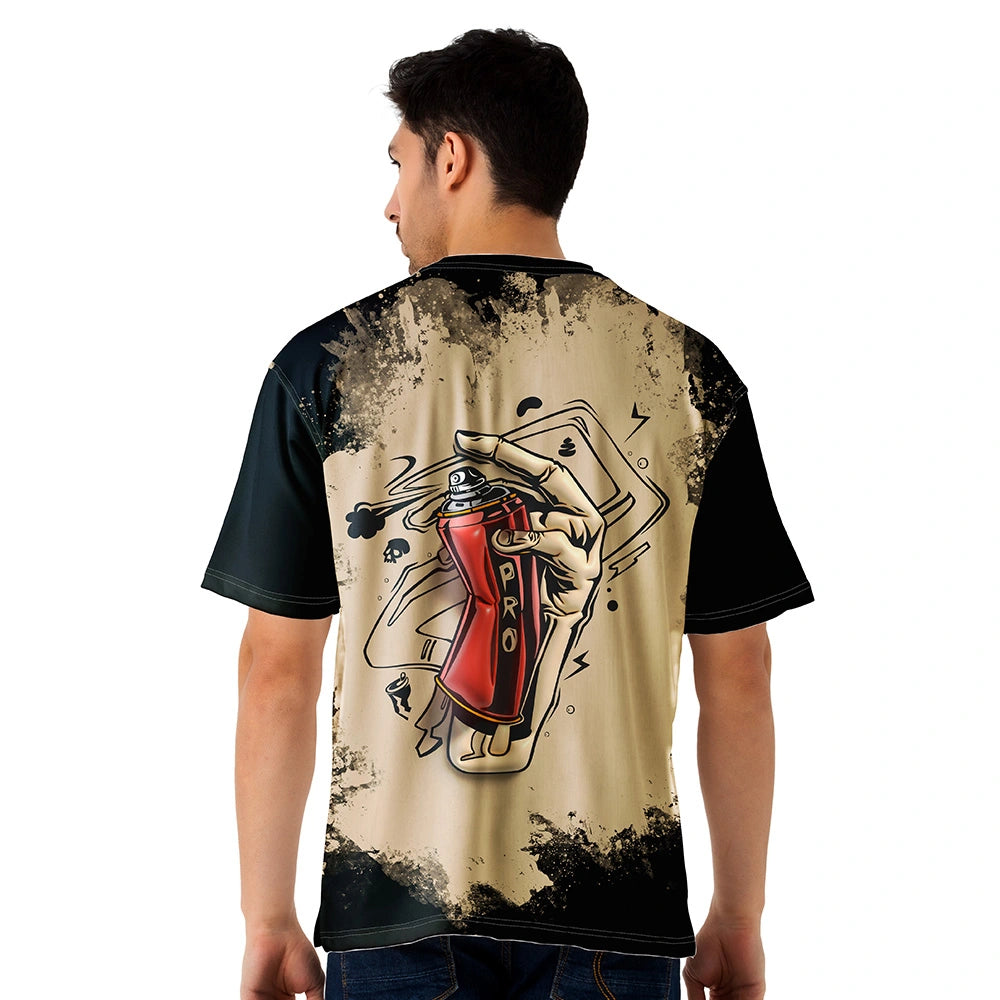 Men Graffiti Spray Paint Jersey | Urban Streetwear Hip Hop Style