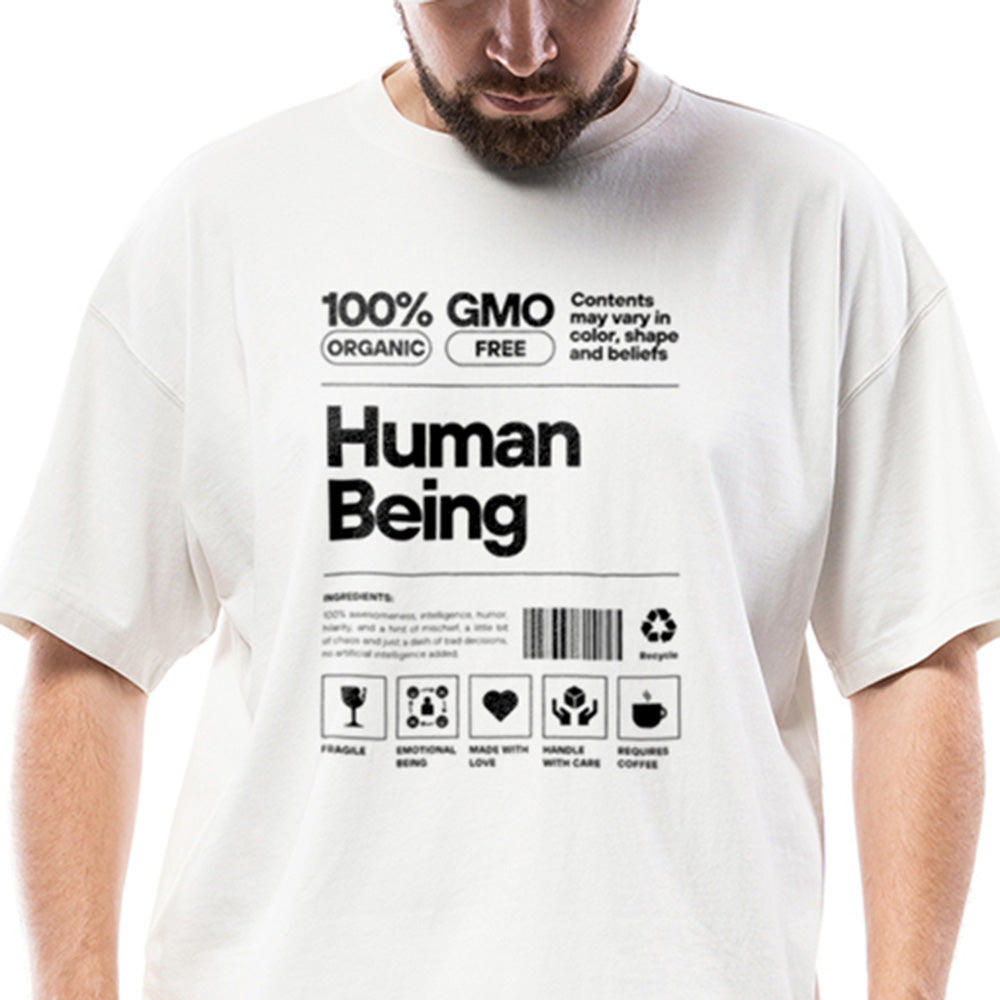 Streetwear Oversized Cotton Tee for for Gen.Z & Millennials| White drop shoulder fit