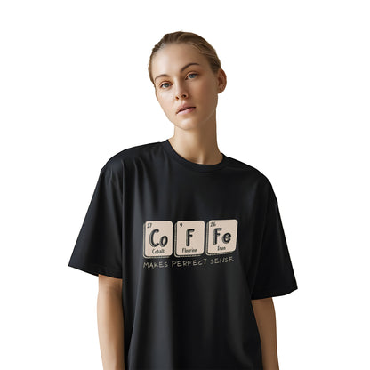 Black Coffee Energy – Oversized Cotton Streetwear Tee for Women