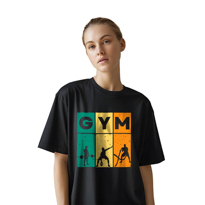BaggyVibe Black Oversized Cotton T-Shirt for Women