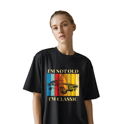 Baagy Classic Vibes Oversized Black T-Shirt for Women