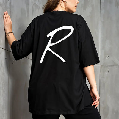 Black drop shoulder Oversize t shirt for Gen Z