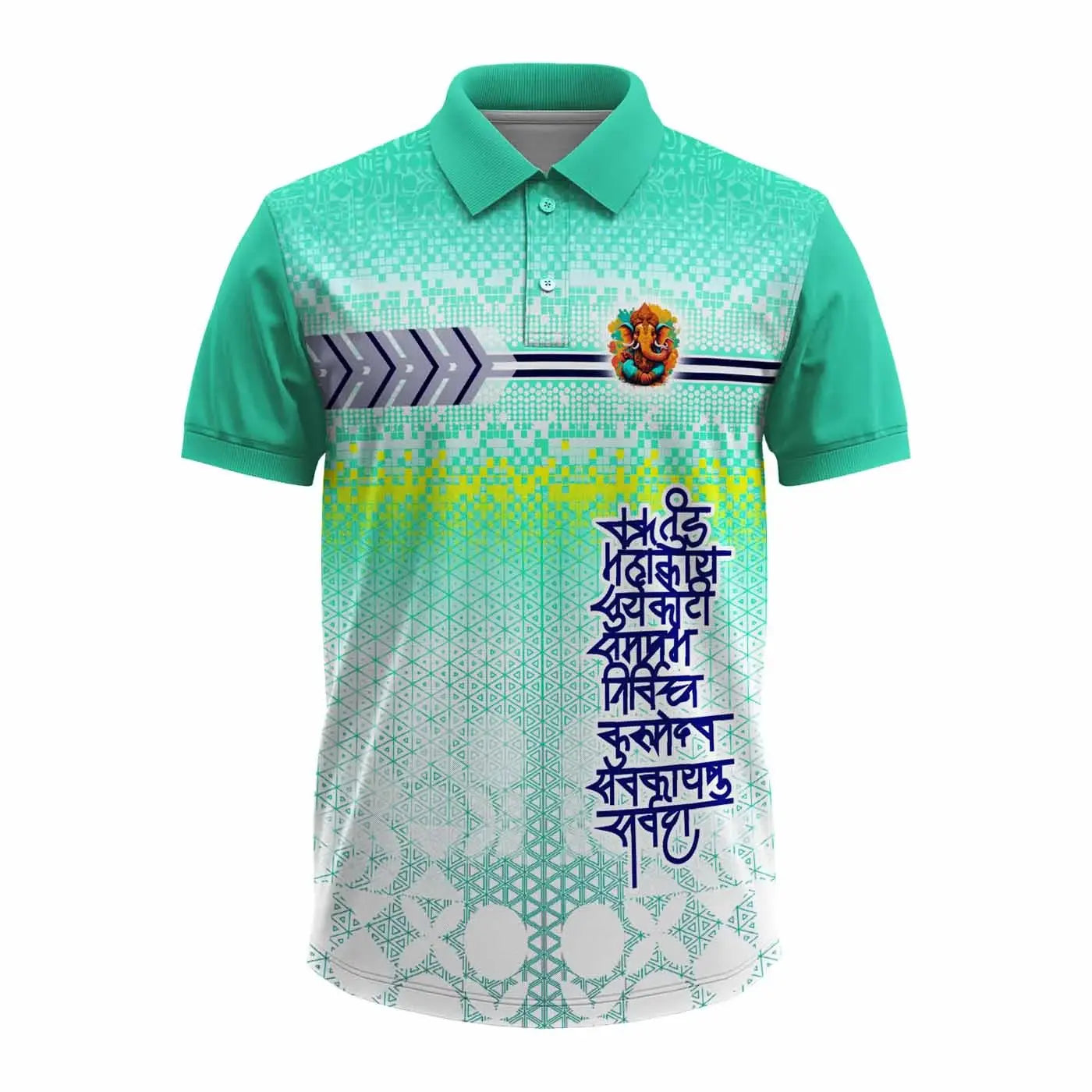 Ganpati t shirts, Bappa t-shirts, Ganpati tee shirts, Ganpati polo jersey, Bappa tshirts, Ganesh t shirt for men, Ganpati festival wear, spiritual t shirt design, Ganesha printed polo, Hindu devotional t shirts