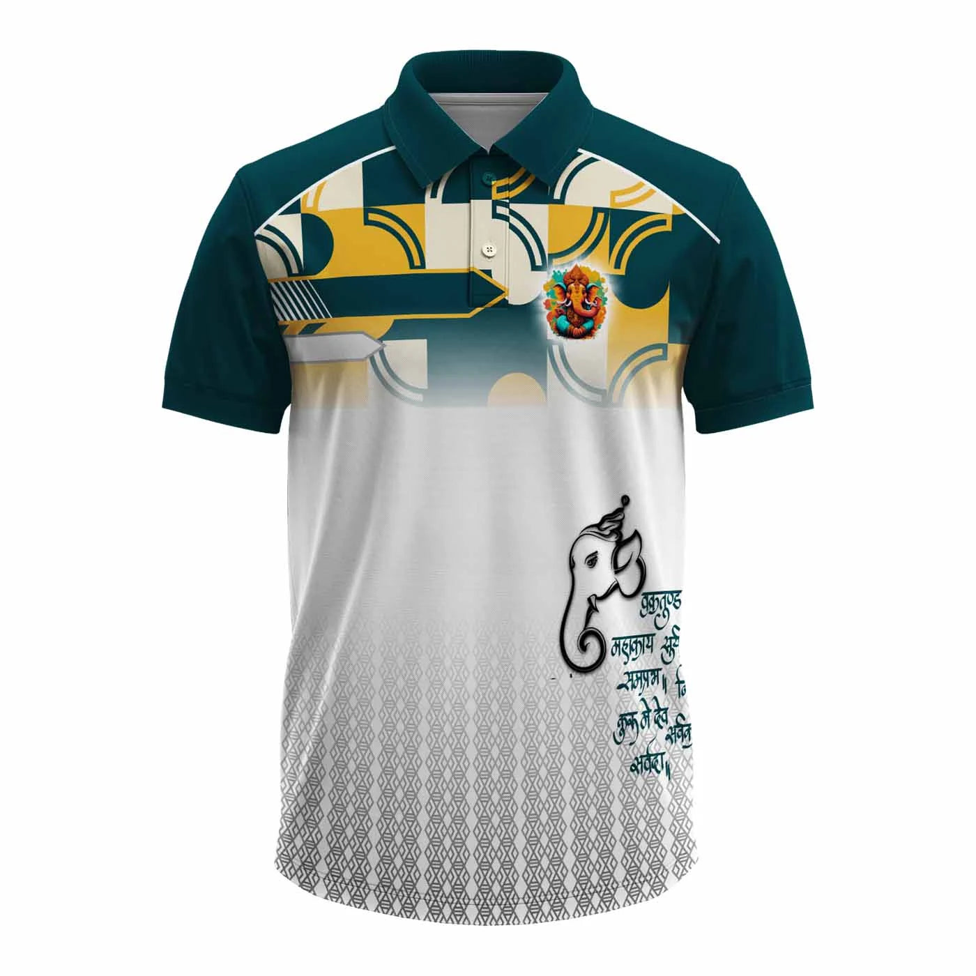 Ganpati Mantra T-Shirt | Designer Bappa Jersey for Men | New 2025 Edition