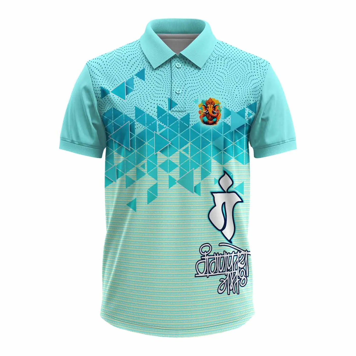 shri ganraya jersey, ganpati t shirts, ganpati tee shirts, bappa jersey, ganesh chaturthi dress, ganpati utsav t shirts, dryfit bappa tshirts, mandal jersey
