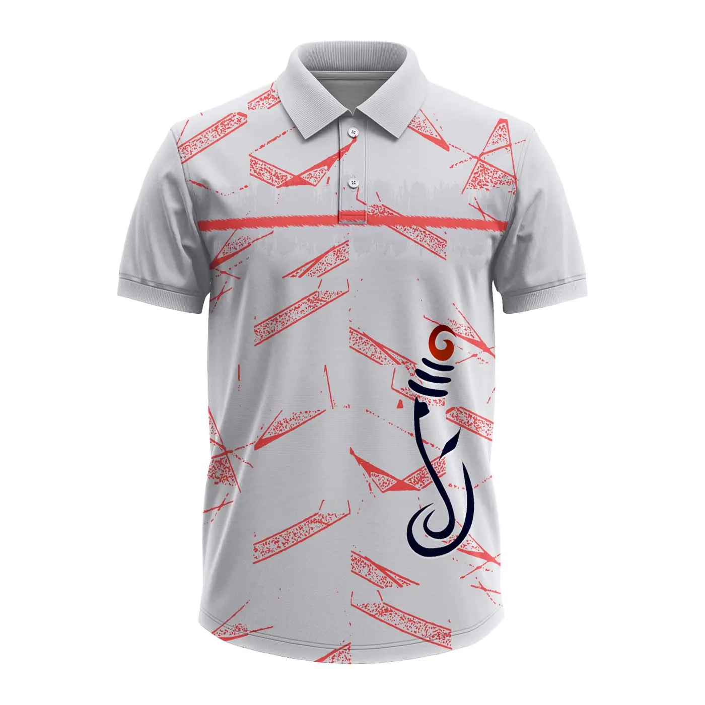 Ganpati polo jersey, Ganesh Chaturthi jersey, Ganpati T-shirt, spiritual jersey, polo neck Ganpati T-shirt, men’s Ganesh polo shirt, Ganpati festival dress, devotional jersey for Ganeshotsav, Ganpati visarjan outfit, ethnic polo shirt for men, Ganpati design T-shirt, Ganesh graphic polo, custom Ganpati polo, grey Ganpati t-shirt, red Ganpati jersey, religious polo T-shirt India, Ganeshotsav polo design, men's ethnic Ganpati outfit