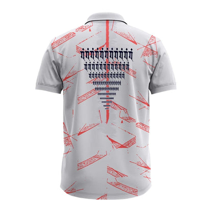 Ganpati polo jersey, Ganesh Chaturthi jersey, Ganpati T-shirt, spiritual jersey, polo neck Ganpati T-shirt, men’s Ganesh polo shirt, Ganpati festival dress, devotional jersey for Ganeshotsav, Ganpati visarjan outfit, ethnic polo shirt for men, Ganpati design T-shirt, Ganesh graphic polo, custom Ganpati polo, grey Ganpati t-shirt, red Ganpati jersey, religious polo T-shirt India, Ganeshotsav polo design, men's ethnic Ganpati outfit