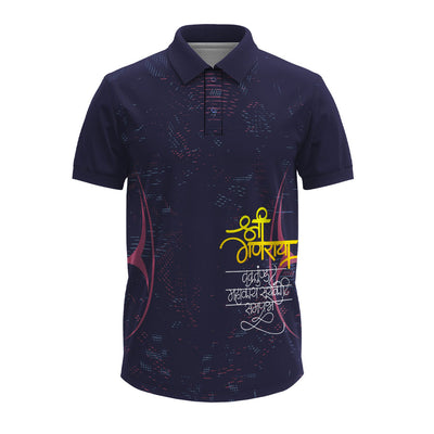 Shree Ganraya Navy Blue Ganpati Festival Jersey