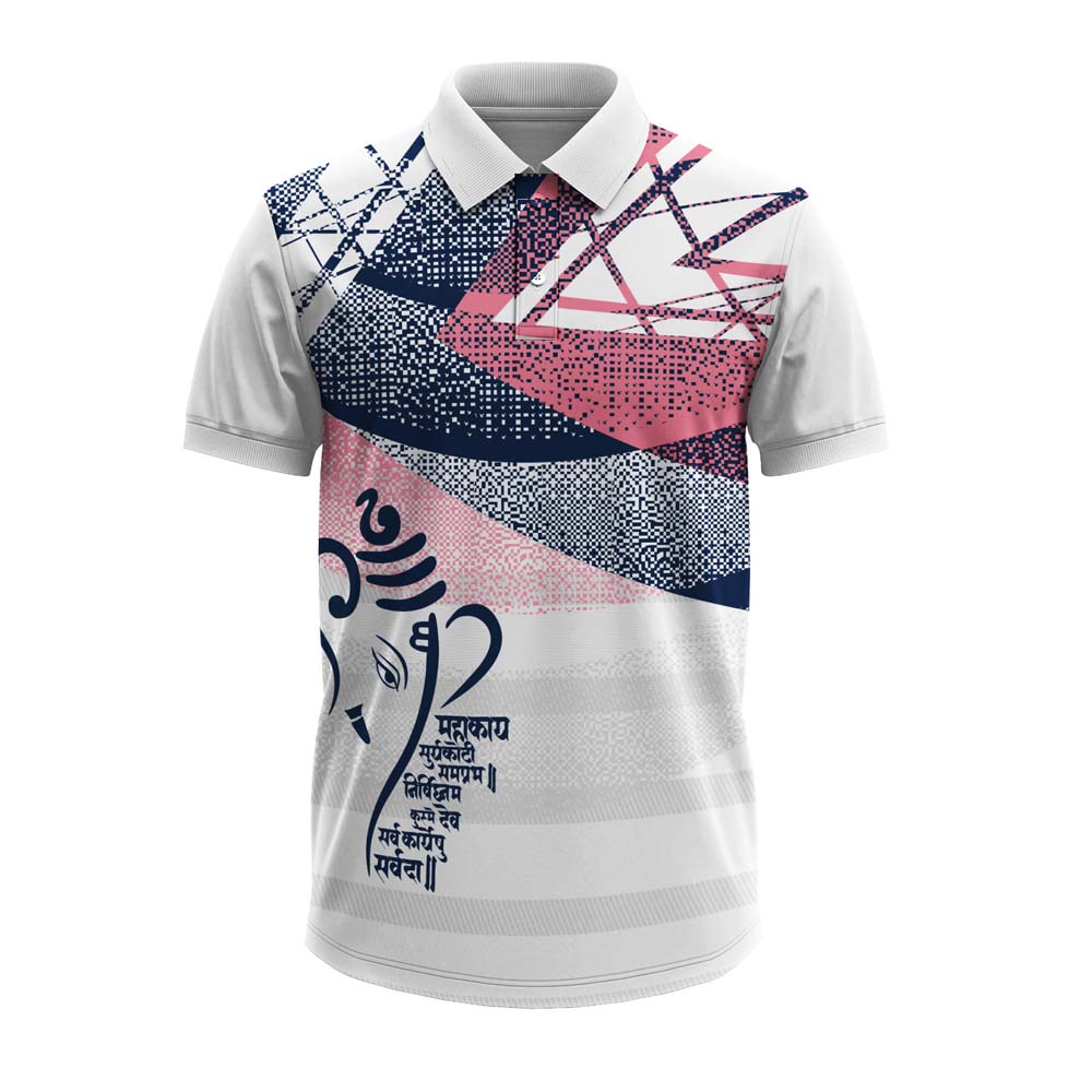 Ganpati Polo Jersey Back Design, Ganesh Chaturthi Sportswear, Ganpati Bappa Polo T-Shirt, Ganpati Festival Jersey, Ganpati Sportswear, Ganpati Collection