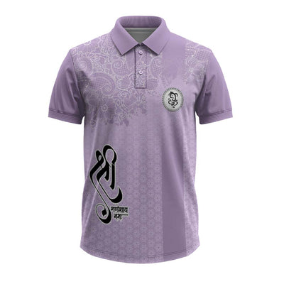 Custom Lavender Ganesh Polo Jersey with Traditional Floral Festival Design