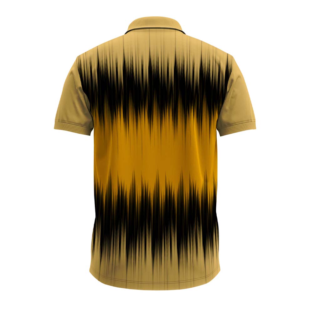 Gold & Black Ikat Ganesha Polo Jersey | Custom Devotional Active Shirt