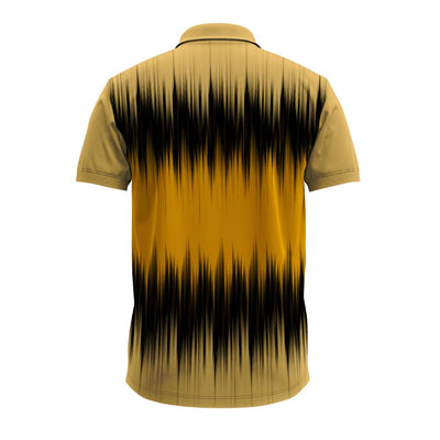 Gold & Black Ikat Ganesha Polo Jersey | Custom Devotional Active Shirt