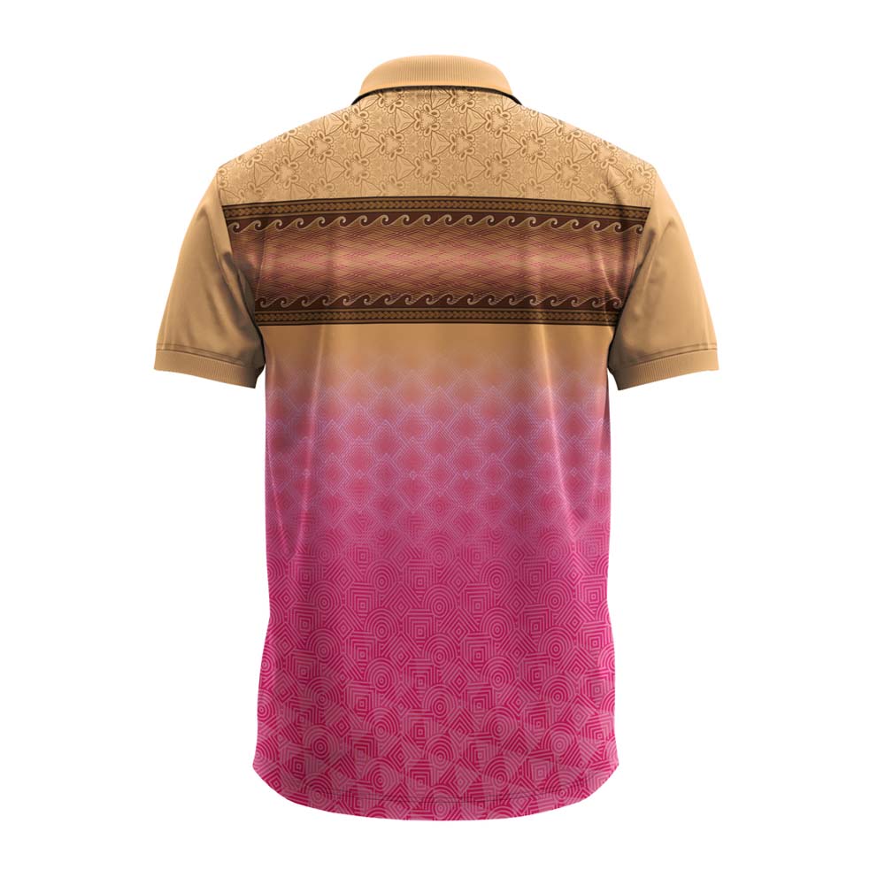 Pink gradient Ganpati polo jersey plain back view