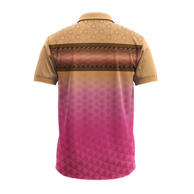 Pink gradient Ganpati polo jersey plain back view