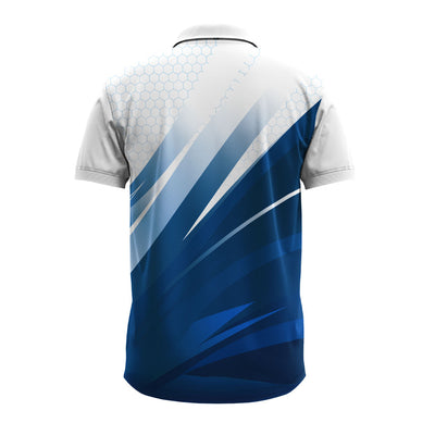 Custom Blue Velocity Pro Men’s Cricket Polo Jersey | Sublimated Sportswear