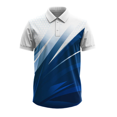 Custom Blue Velocity Pro Men's Cricket Polo Jersey