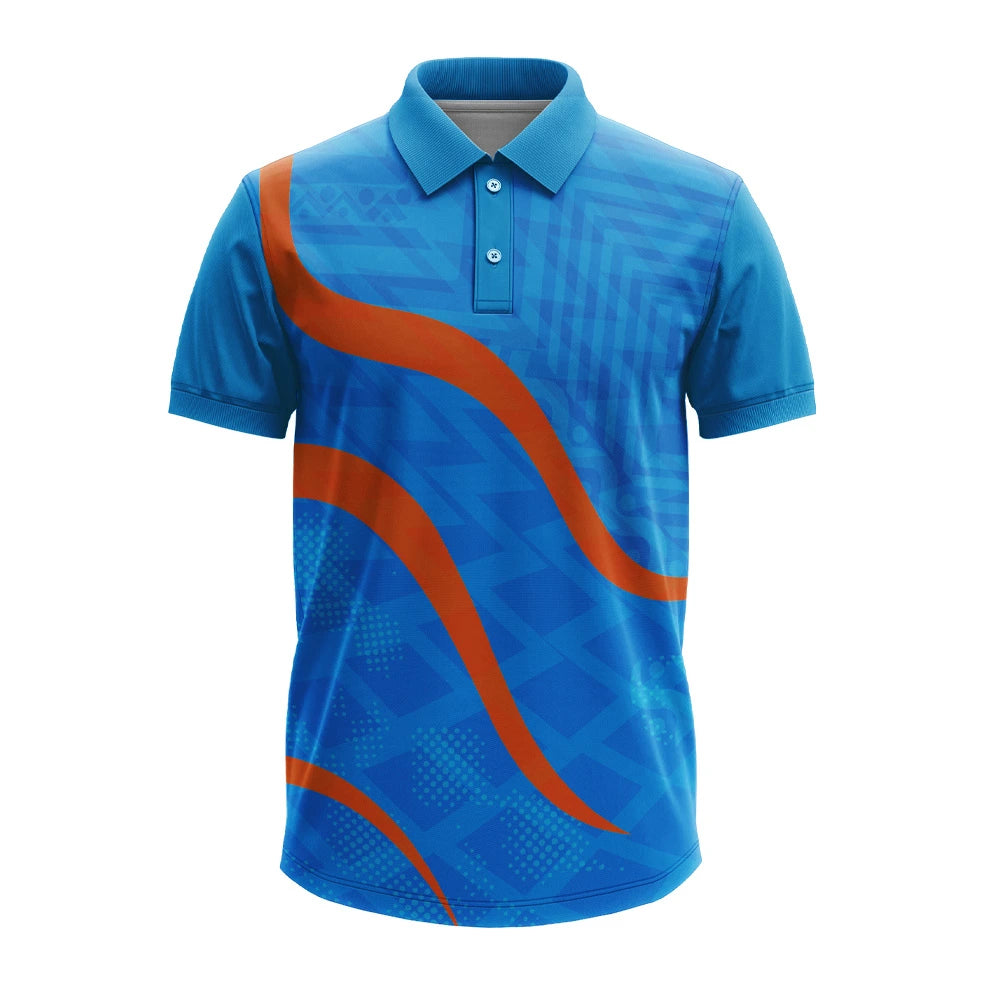 custom polo cricket jersey india, personalized cricket polo shirt, fan cricket jersey custom, cricket polo fan wear, logo printed cricket jersey, name number cricket jersey india, sublimated polo sports jersey, custom team cricket apparel, modern cricket fan jersey, india cricket polo t shirt