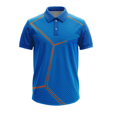 Custom Fan Polo Neck Blue Cricket Jersey