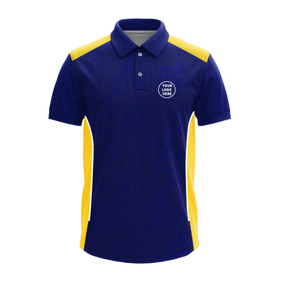 Custom Team Polo Jersey with Yellow Mesh Panels & Premium Fabric