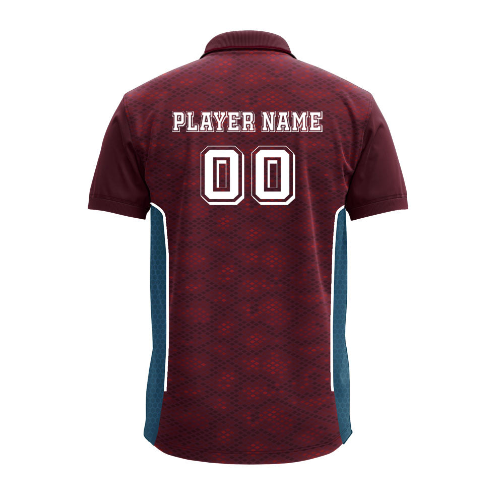 Custom Premium Polo Jersey with Side Mesh Panels | Maroon Corporate Team T-Shirt