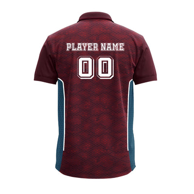 Custom Premium Polo Jersey with Side Mesh Panels | Maroon Corporate Team T-Shirt