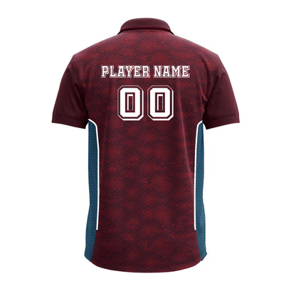Custom Premium Polo Jersey with Side Mesh Panels | Maroon Corporate Team T-Shirt