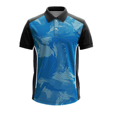 Custom Ocean Wave Premium Polo Jersey for Teams | Personalised Logo T-Shirt