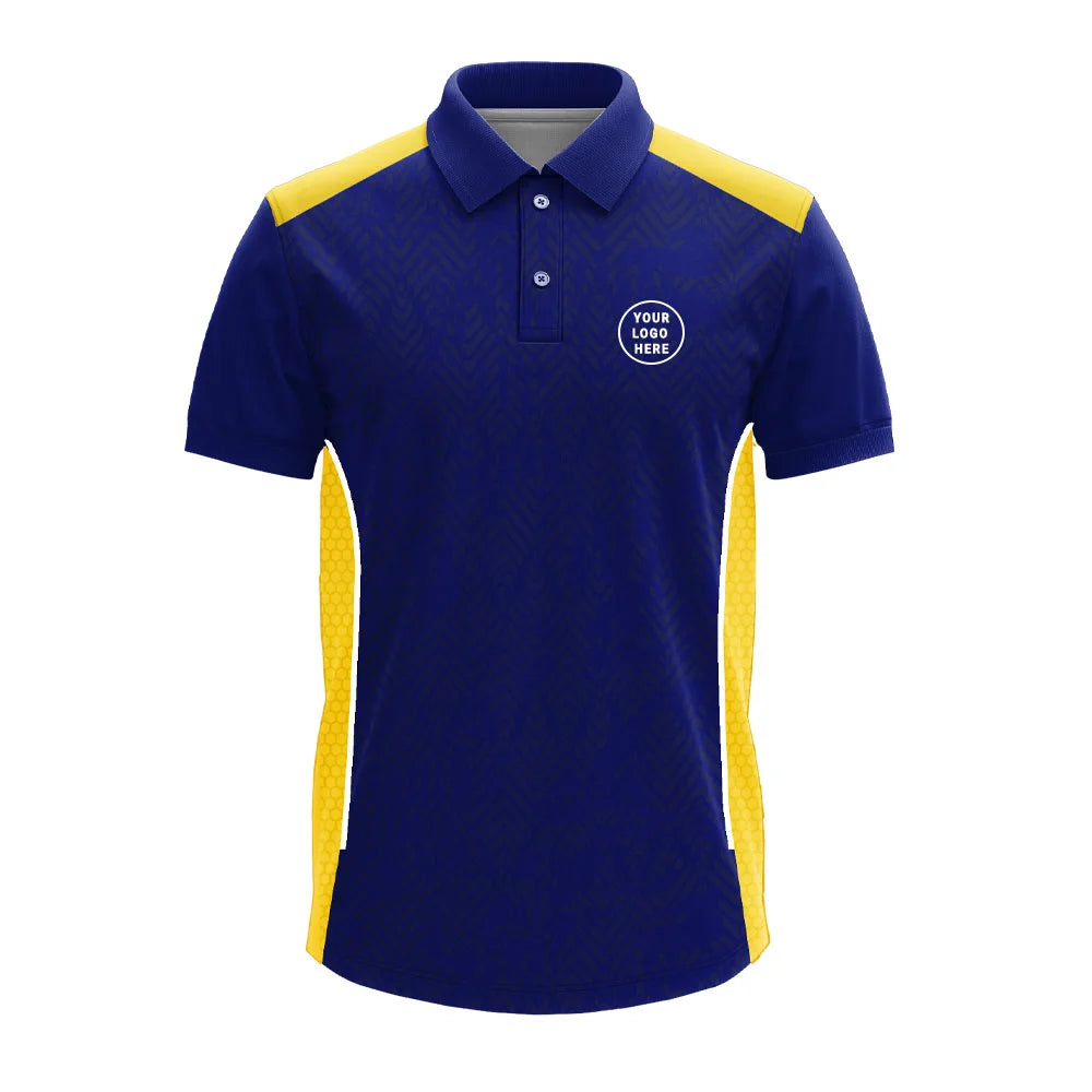 Custom Team Polo Jersey with Yellow Mesh Panels & Premium Fabric - product image 3